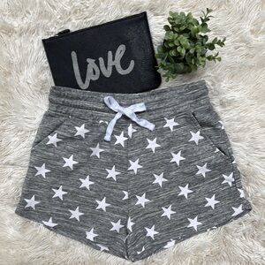 Reflex Star Print Shorts 💗 Gray & White